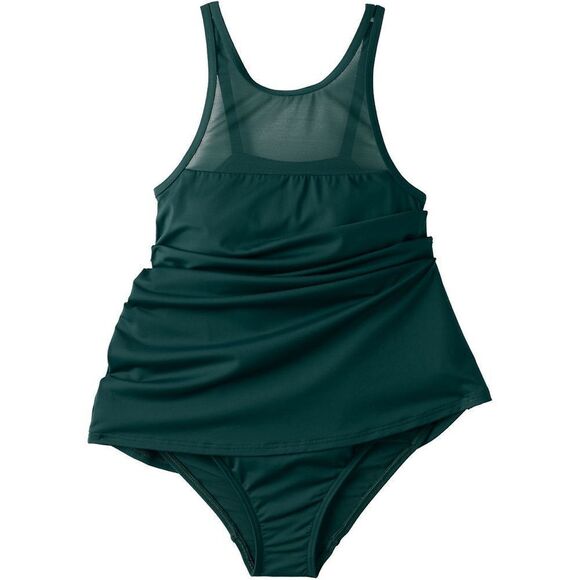 Land's End plus size power mesh one piece swimsuit dress adjustable balsam Var - Picture 5 of 8